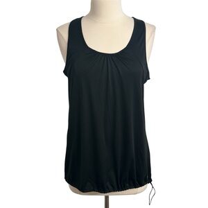 Danskin Now Women's Loose Fit Racer-back Tank Top, Black, Size L (12-14)